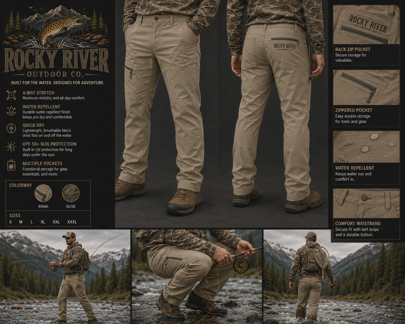 Brown Trout Technical Fishing Pants